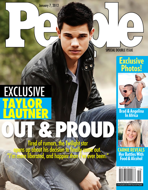 Taylor Lautner “Coming Out” People Magazine Cover a Fake.  He’s Not Gay….yet. [photo]