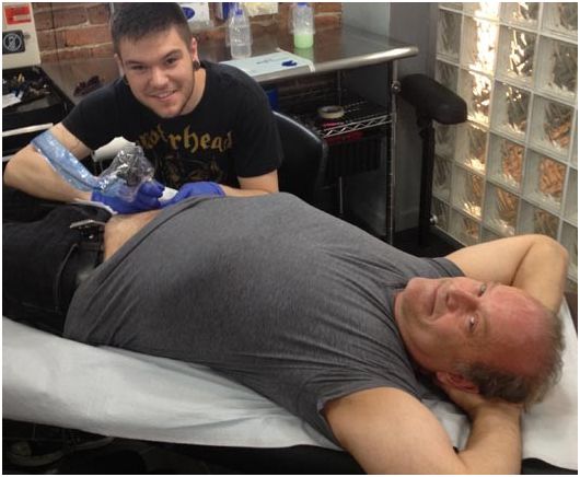 Kelsey Grammer Gets a Tattoo of his Wife’s Name….on his Hip!  Creepy!