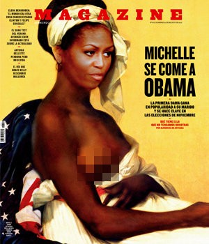Artist Karine Percheron-Daniels Depicts Michelle Obama as a Slave for Magazine Cover