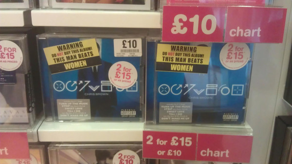 Chris Brown Albums Stickered with Domestic Abuse Warnings!!