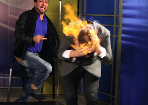 Magician Wayne Houchin Maliciously Set On Fire On a Dominican Republic Talk Show