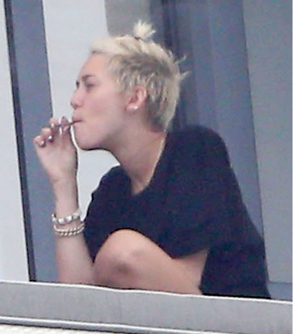 Miley Cyrus Smoking Weed