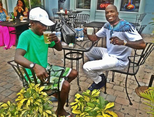 Chad Ochocinco Johnson Hangs out with Homeless Man