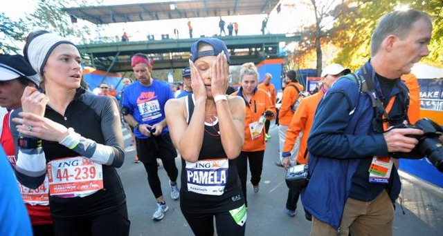 Pamela Anderson And Her Short Hair Finish New York City Marathon