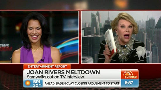 Joan Rivers Storms Out of CNN Interview – She can Dish it, but can’t take it.  (video)