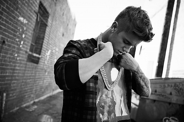 Justin Bieber Photoshoot black and white