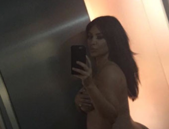 Kim Kardashian Proves She’s Really Pregnant By Posting Nude Selfie On Instagram!