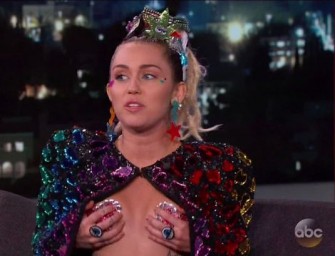 Miley Cyrus Is Topless On Jimmy Kimmel Live, Tries Her Best To Explain Why She’s Always Naked! (VIDEO)