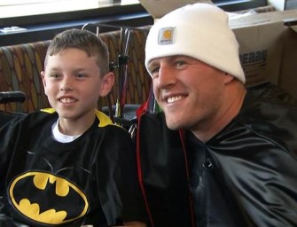 Good Guy J.J. Watt Dresses Up As Batman, Crashes Halloween Party At Texas Children’s Hospital (VIDEO)