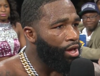 And Then This Happened!  Adrien Broner Wins and Calls Floyd Mayweather Out to His Face – “If We Sparring or if We Fighting”  (Post Fight Video)