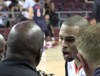 COPS CALLED: Chris Brown Goes Off On Security Guards During Charity Basketball Game, Check Out The Clip Inside! (VIDEO)