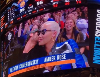 The Cutest Couple Ever? Watch What Happened When Amber Rose And Val Chmerkovskiy Get Caught On Kiss Cam At Knicks Game (VIDEO)