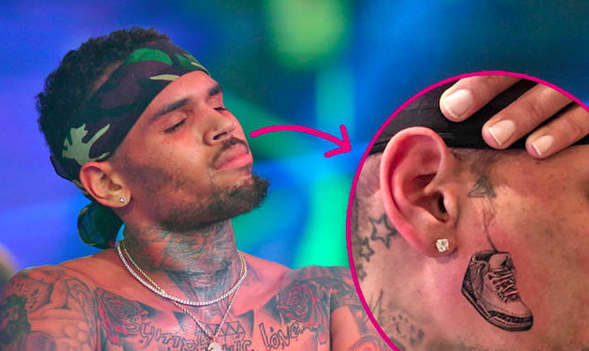 Chris Brown Just Got A Shoe Tattooed On His Face, See The ...