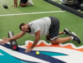 Will Smith Accidentally Lets Something Slip Out His Butthole (A Fart) While Working Out With Miami Dolphins
