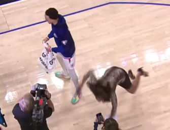 OUCH! NBA Reporter Kristina Pink Suffers Painful Fall On Court After Slipping On Water