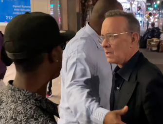 Good Guy Tom Hanks Shows Inner Rage After Dumb Fan Nearly Knocks His Wife Over