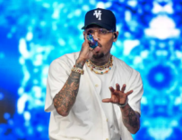 Chris Brown Gets Stuck High In The Air During Concert, Saved By Ladder